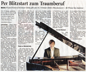 Zeitungsartikel 2013: Per Blitzstart zum Traumberuf